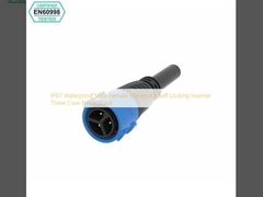 IP67 Waterproof Male Female Connector Self Locking Inverter Three Core Power Cord