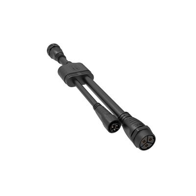 Buy M16 IP68 Waterproof Male Female Connector with 15A Rated Current and Y-Type One Out Two Parallel Design for Micro Inverters online manufacture