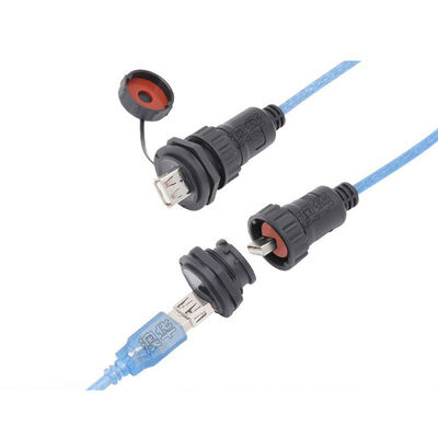 IP67 Waterproof UV Resistant RJ45 Panel Type Signal Connector with 90-Degree Angle Design for Outdoor Use