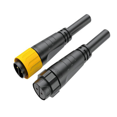 IP67 Waterproof Male Female Connector with 25A Max Current Rating and PA66 Nylon for Outdoor Cable Connections