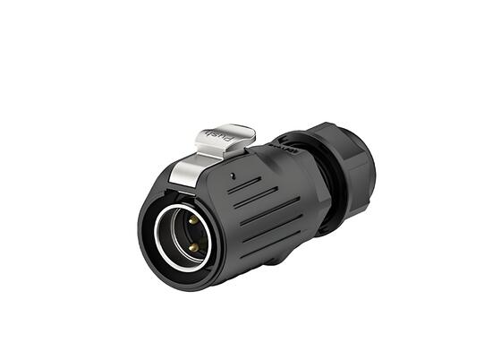 LP20 2-Core 20A IP67 Waterproof Power Connector Metal Plastic Panel Mount