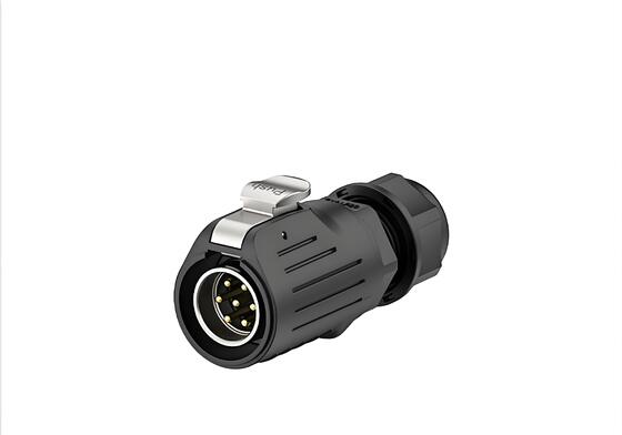 LP20 Series 7-Pin IP68 Waterproof Connector 10A Flange Mount